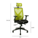 Töötool MIKE 64x65xH110-120cm, must/roheline