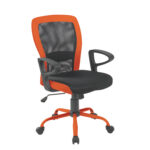 Töötool LENO, 60x57xH91-98,5cm, hall/oranž, polüesterkangas, teras