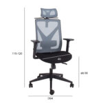 Arvutitool/kontoritool MIKE 64x65xH110-120cm, must/hall