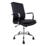 Arvutitool/kontoritool ULTRA 54,5x63xH94-104cm, must kunstnahk