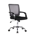 Arvutitool/kontoritool VISANO, 57x56,5xH88-95cm, must, polüesterkangas, teras