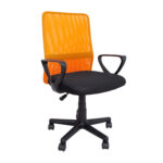 Arvutitool/kontoritool BELINDA, 59x56xH86,5-98,5cm, must/oranþ, polüesterkangas, plastik