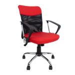 Arvutitool/kontoritool DARIUS, 57x57xH93-103cm, punane/must, polüesterkangas, metall