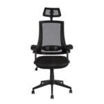 Arvutitool/kontoritool NOVARA, 66x70,5xH117,5-127,5cm, must, polüesterkangas, plastik