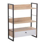 Riiul STUDY 70x30xH90cm, tamm/valge