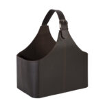 Ajalehekorv WALTER 22x38xH33cm, tumepruun, kunstnahk