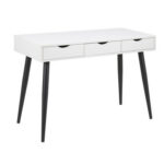 Kirjutuslaud NEPTUN 110x50xH77cm, valge/must, melamiinplaat, metall