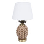 Laualamp ANANAS H45cm, kuppel: valge, jalg: pruun keraamika