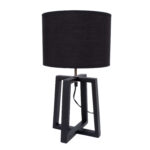 Laualamp WOODEN H44,5cm, kuppel: tumehall, jalg: tumehall puit