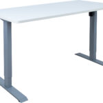 Töölaud ERGO 1-mootoriga 140x70xH71-121cm, valge, melamiinplaat