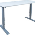 Töölaud ERGO 2-mootoriga 140x70xH60-125cm, valge, melamiinplaat