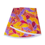 Laudlina LONETA NEW pitsiga, D170cm, punased lehed, 50% polüester, 50% puuvill, kangas 480