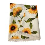 Laudlina LONETA NEW pitsiga, D170cm, päevalilled, 50% polüester, 50% puuvill, kangas 424