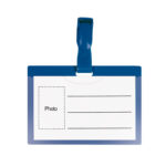 Nimesildihoidja plastikklambriga 57x90mm horisontaalne+klips sinine