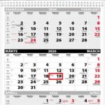 Seinakalender QUATTRO, avatud mõõt 297x760mm (PILT nr. 6) 00322/40494