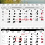 Seinakalender TRIO EXTRA, avatud mõõt 297x640mm (PILT nr. 15) 00319/40519