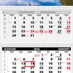 Seinakalender TRIO EXTRA, avatud mõõt 297x640mm (PILT nr. 4) 00319/40508