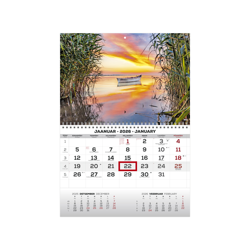 pakal96715-2 Seinakalender MONO eesti-inglise nr.11 2911050011 - Image 1