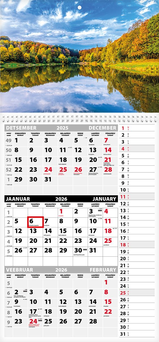 pakal9878 Seinakalender TRIO MEMO, avatud mõõt 297x630mm (PILT nr. 4) 00372/40316 - Image 1