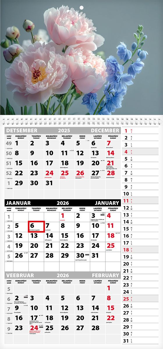 pakal9880-1 Seinakalender TRIO MEMO, avatud mõõt 297x630mm (PILT nr. 6) 00372/40649 - Image 1