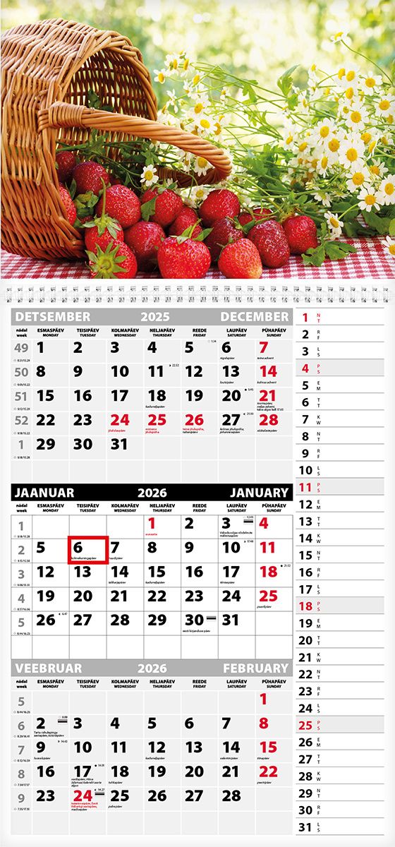 pakal9891-1 Seinakalender TRIO MEMO, avatud mõõt 297x630mm (PILT nr. 10) 00372/40322 - Image 1