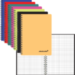 Kaustik spiraalköites A4 MEMO ruuduline värvilised plastkaaned 60 lehte