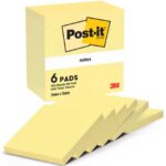 Märkmepaber 76x76mm POST-IT kanaari kollane 6x100 lehte