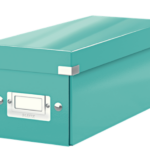 Pappkast kaanega CD/DVD LEITZ Click & Store 143x136x352mm türkiis