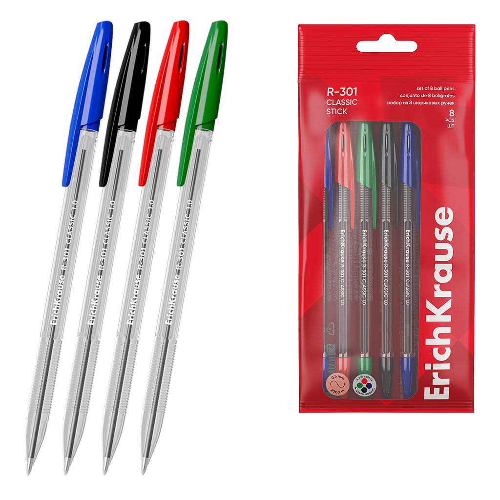 Pastapliiats korgiga ERICH KRAUSE R-301 1mm 4 värvi komplekt - Pilt 1