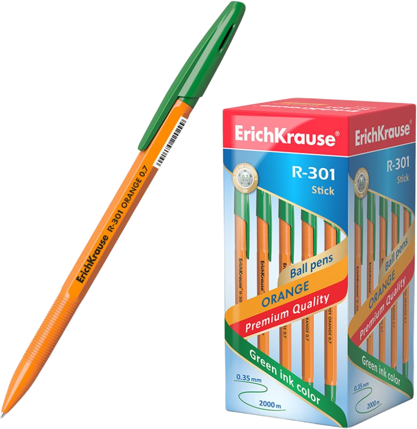 Pastapliiats korgiga ERICH KRAUSE R-301 Orange Stick 0,7mm roheline - Image 1