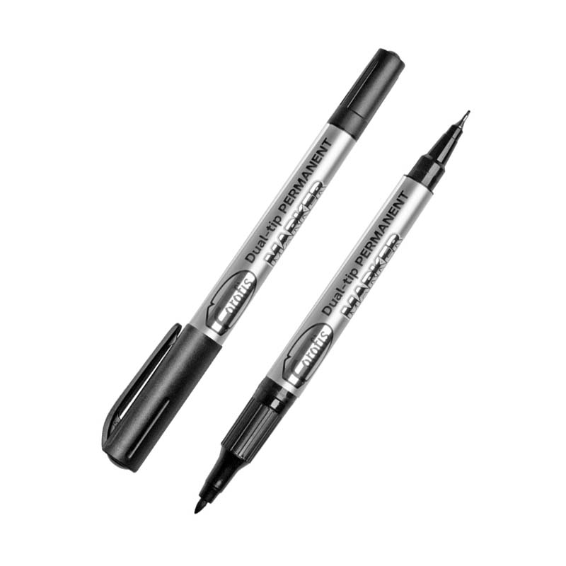 Permanentne marker CD/DVD FOROFIS kahe otsaga 0,5/2,0mm must - Pilt 1
