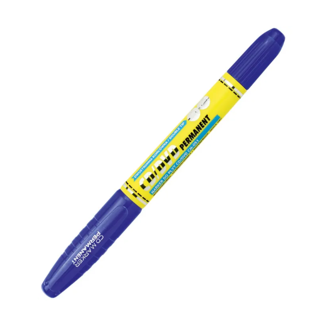 Permanentne marker CD/DVD GRAND kahe otsaga 0.8 -3.8mm sinine - Pilt 1