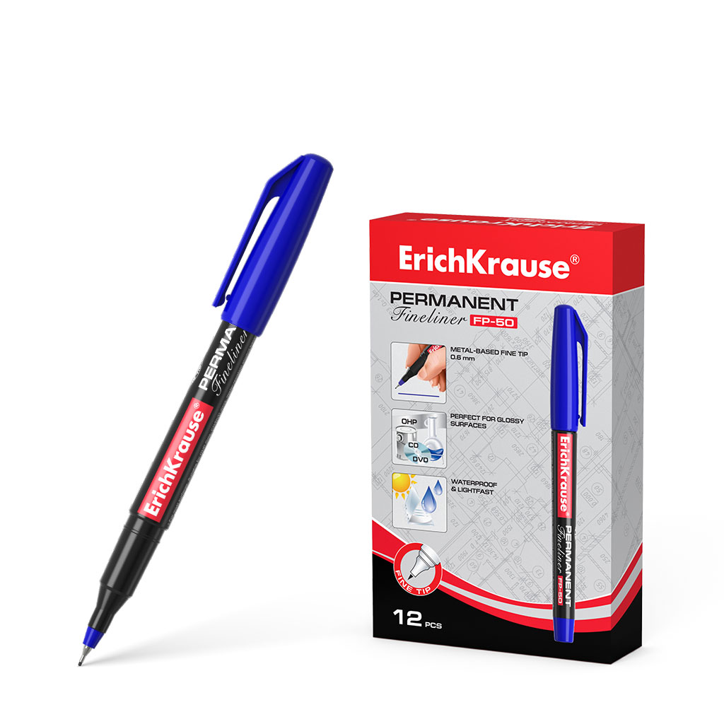 Permanentne marker ERICH KRAUSE FP-50 (F) 0.7mm sinine - Pilt 1