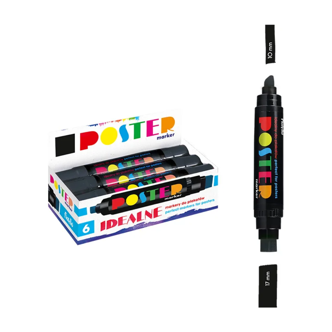 Permanentne marker FIORELLO Poster kahe otsaga 10/17mm must - Image 1