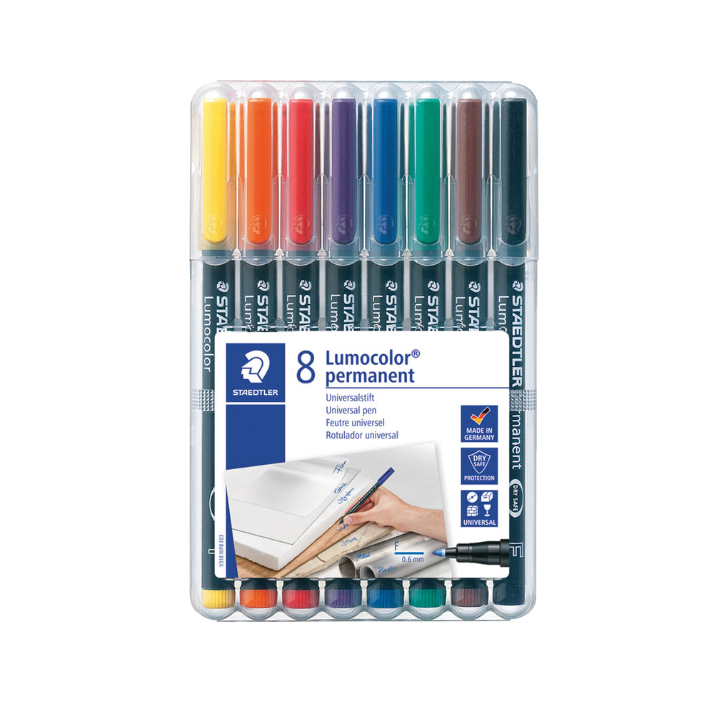 Permanentne marker OHP STAEDTLER Lumocolor 318 F 0,6mm 8 värvi komplekt - Image 1