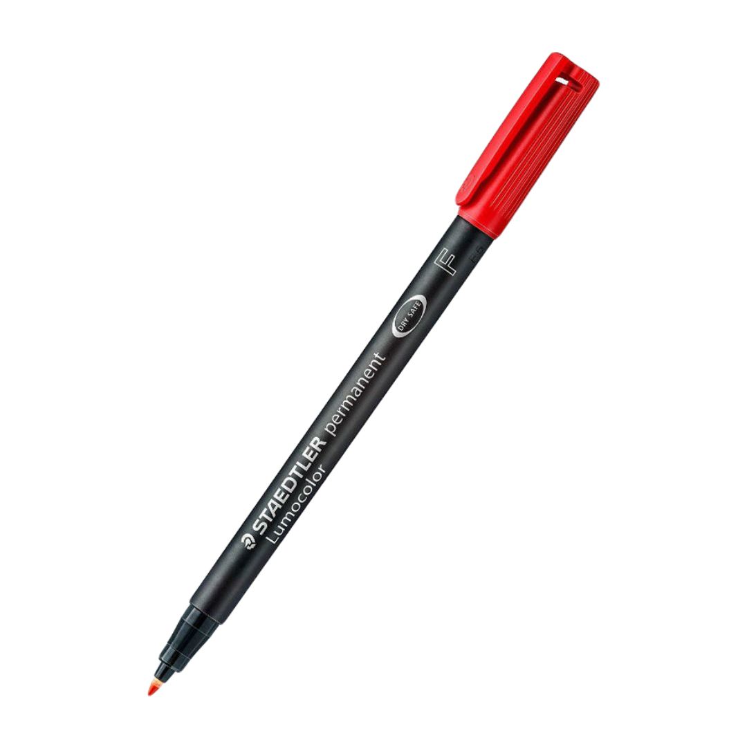 Permanentne marker OHP STAEDTLER Lumocolor 318 F 0,6mm punane - Image 1