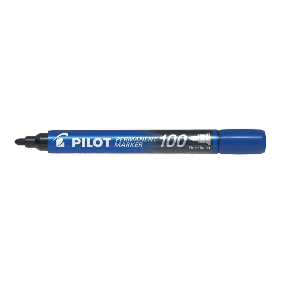 Permanentne marker PILOT 100 koonilise otsaga 1mm sinine - Image 1