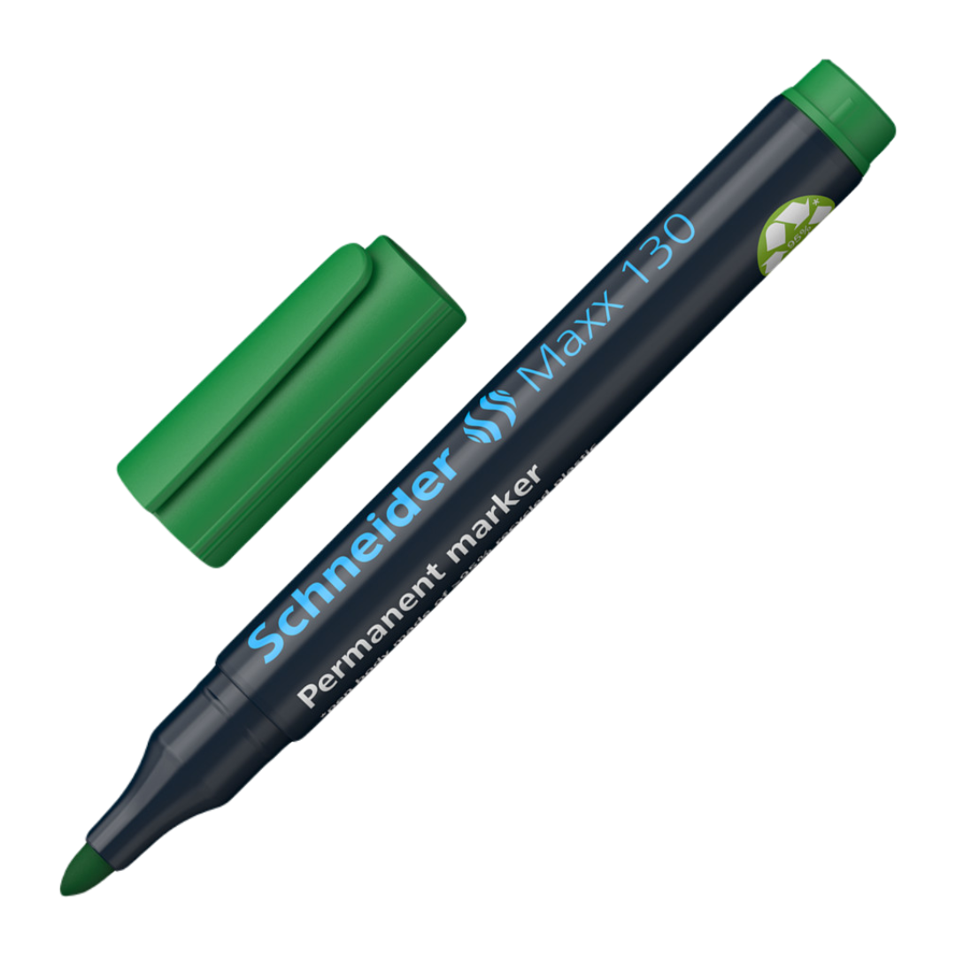 Permanentne marker SCHNEIDER 130 koonilise otsaga 1-3mm roheline - Pilt 1