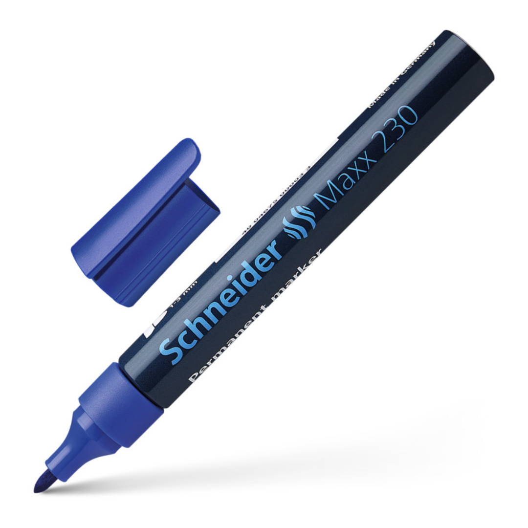 Permanentne marker SCHNEIDER Maxx 230 koonilise ots 1-3mm sinine - Pilt 1