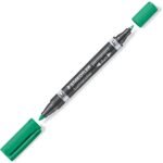 Permanentne marker STAEDTLER Lumocolor Duo 348 kahe otsaga 0,6/1,5mm roheline