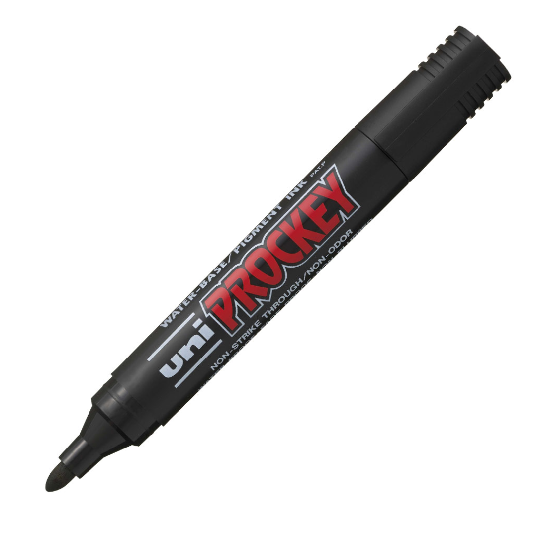 Permanentne marker UNI-BALL Prockey PM122 kooniline 1,2-1,8mm must - Image 1