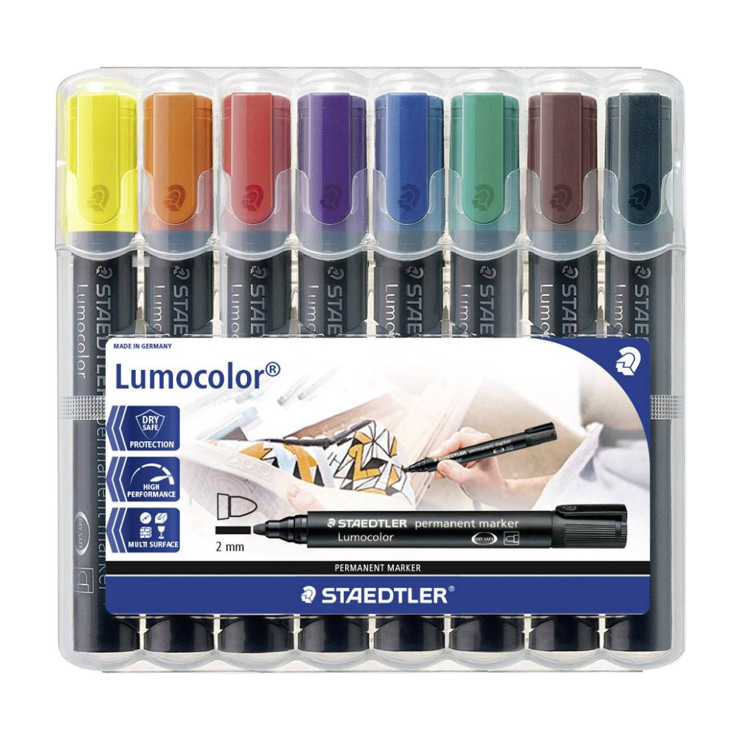 Permanentne marker STAEDTLER Lumocolor 352 koonilise otsaga 8 värvi komplekt - Image 1
