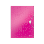Plastmapp A4 kummiga LEITZ WOW roosa