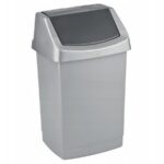 Prügikast 50L liikuva kaanega CURVER hõbedane