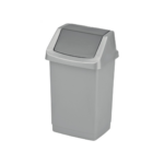 Prügikast 9L liikuva kaanega Click-it hõbe