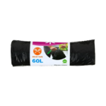 Prügikott nööridega 60L (600x800mm) LDPE 35mic 10tk must MCLEAN