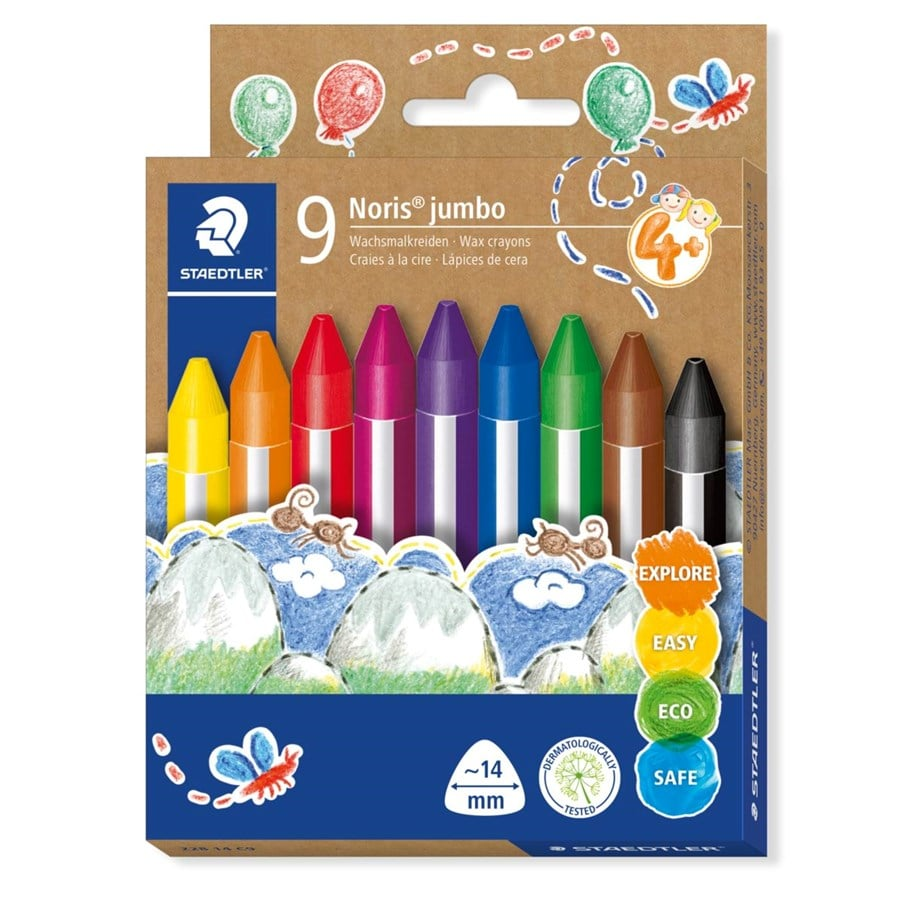 rasvakriit_staedtler_noris_jumbo_kolmetahuline_9_varvi_1-2 Rasvakriit STAEDTLER Noris Jumbo kolmetahuline 9 värvi - Image 1