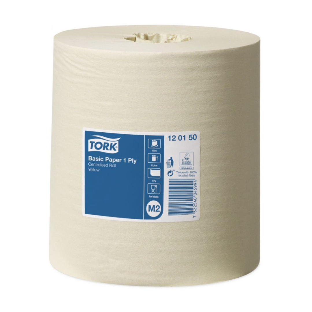 rullkatepaber_1-kihiline_tork_basic_m1_20cmx300m_kollane_120150_0-4 Rullkätepaber 1-kihiline TORK Basic M1 20cmx300m kollane (120150) - Image 1