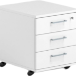 Sahtliboks ratastel OPTIMA 415x500x510mm 3-sahtliga valge