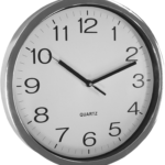 Seinakell diameeter 31cm hõbedane raam ja mustad numbrid